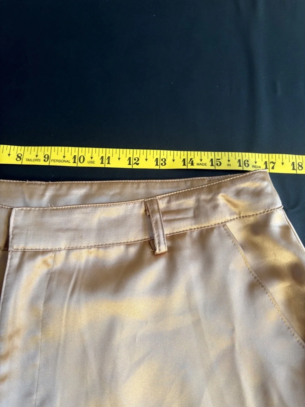 NWT Intempo Satin Cargo Pants 14 Champagne Wide Leg Drawstring Hem Y2K